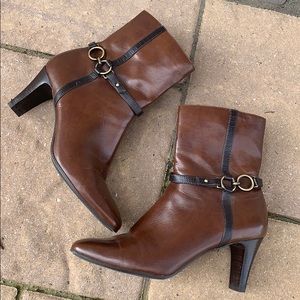 Liz Claiborne Boots dress shoes heels zip man made